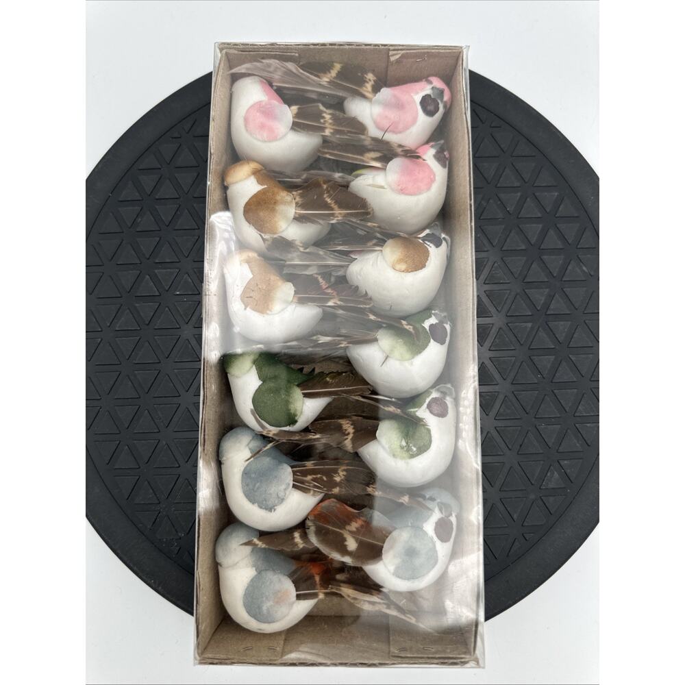Vintage Miniature Foam Birds Real Feathers crafts Dollhouse ShadowBox NEW